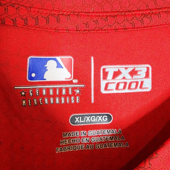 Washington Nationals MLB TX3 Cool Performance Red Crewneck Raglan Tee Size XL - Picture 4 of 10